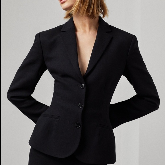 Ralph Lauren Jackets & Blazers - Lauren Ralph Lauren 100% Silk  Black Formal Blazer Tailored Design size 2 Petite